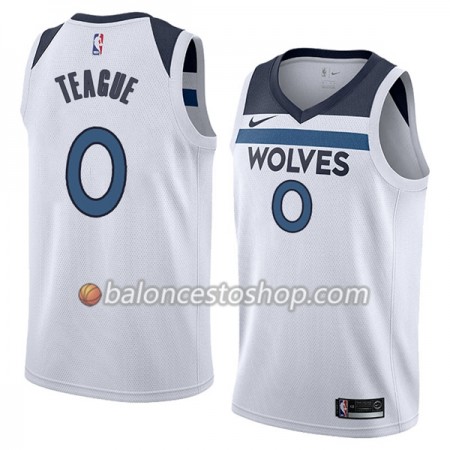 Camiseta Hombre NBA Minnesota Timberwolves Jeff Teague 0 Nike 2017-18 Blanco Swingman